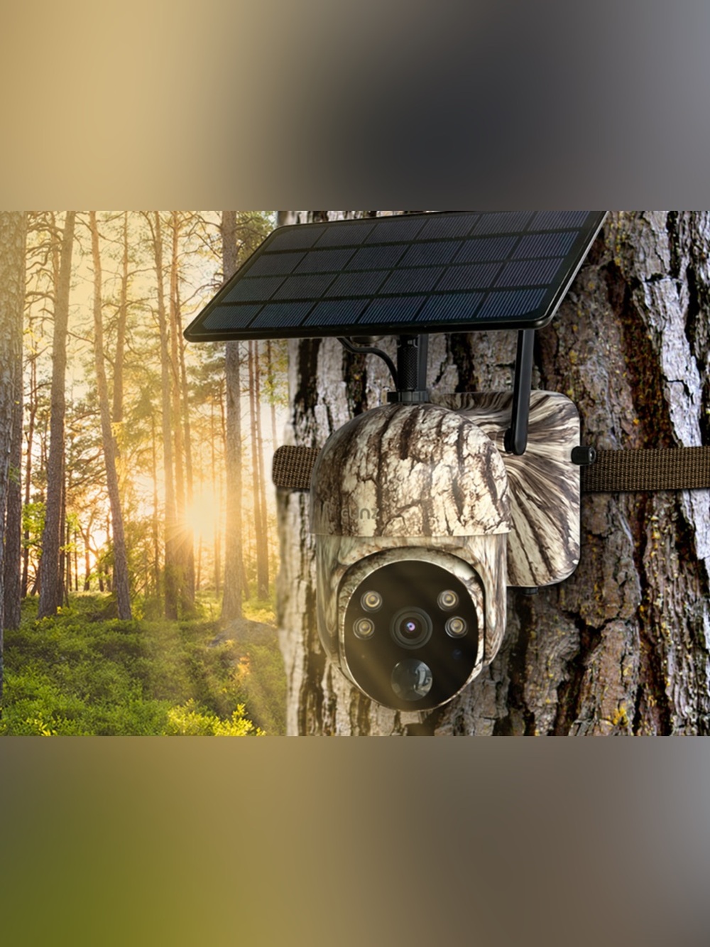 4G AOV Solar Battery Security Camera – Tree Bark Camouflage Brand New